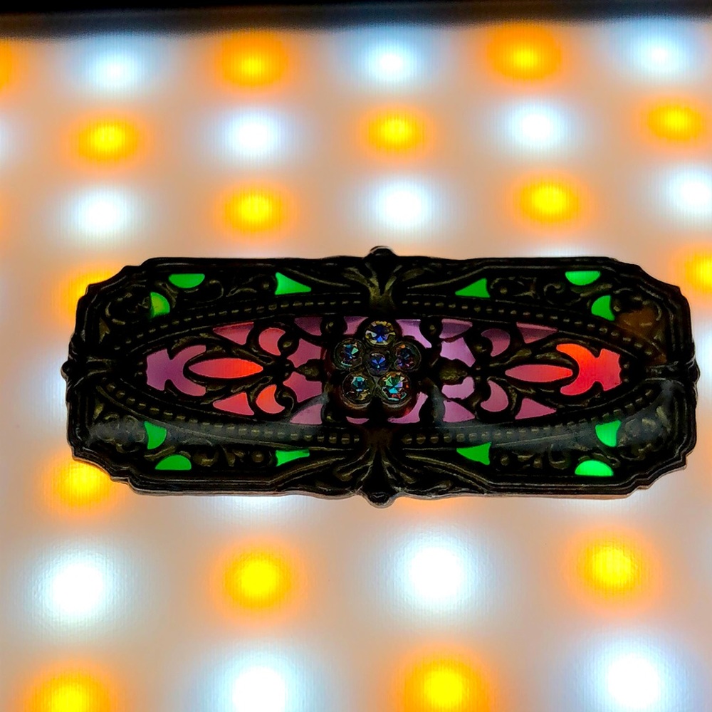 Vntg Brooch Stained Glass